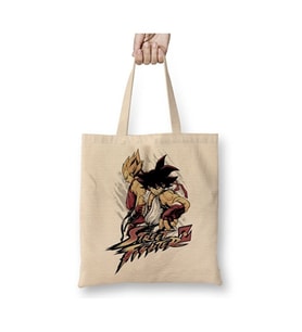 Street Fighter Bez Çanta Uzun Saplı Alışveriş Çantası Plaj Çantası (Beyaz)