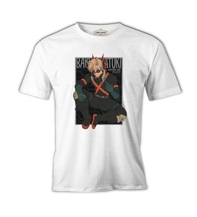Katsuki Bakugo Beyaz Erkek Tshirt