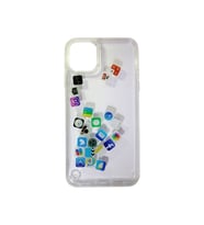 Apple Iphone 12 MiNi Kılıf Düz (simsiz) Sulu iOs ikon Silikon (facebook ) (Şeffaf)