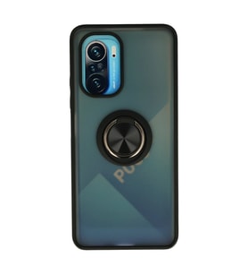 Xiaomi Redmi K40 Kılıf Montreal Yüzüklü Silikon Kapak - Siyah