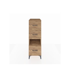 Kronos Dolap Tek Raflı 3 Çekmeceli 44x59x134 Çam-Çam