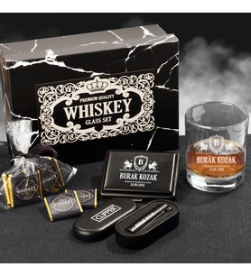 Kişiye Özel Whiskey Set Çakmak ve Sigaralık Hediye Kutusu