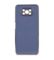 Xiaomi Poco X3 Kılıf Zore Bark Kenarları Altın Renk Kılıf (Açık Mavi)