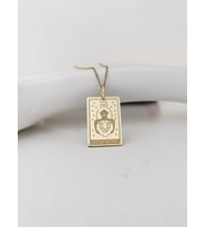 Altın Kaplama  Strength Tarot Gümüş Kolye