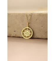 Kişiye Özel Denizcilik Tasarım Dümen Model Kolye 925K Gümüş (Gold)