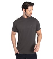 Crozwise 7134-06 Waffle Bisiklet Yaka Erkek Petek Dokuma T-Shirt ANTRASİT