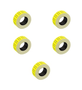 Motex Tanex Makine Etiketi Kraft Fiyatlandırma Numaralandırma Bant -12x21 mm -800'lü -Sarı - 5 Adet
