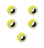 Motex Tanex Makine Etiketi Kraft Fiyatlandırma Numaralandırma Bant -12x21 mm -800'lü -Sarı - 5 Adet