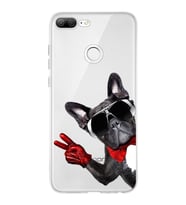 PrintiFy Huawei Honor 9 Lite ile Uyumlu 1mm Slim Fit Köpek 2 050e Baskılı Şeffaf  Kılıf