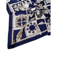 VESİ Eşarp Desenli Sport Twill Eşarp 120x120 cm (Lacivert)