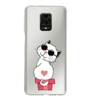Xiaomi Redmi Note 9 Pro Uyumlu Kapak Coolcat Tasarımlı Şeffaf Silikon Kılıf