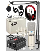 Midex CX1-C Mikrofon Phantom Power Kulaklık Stand Shock Mount Filtre Paketi