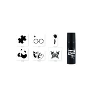 Puzzle Panda Spray Tattoo Geçici Siyah Sprey Dövme Seti