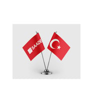 Saadet Partisi Kırmızı ve Türk Bayrağı İkili Saten Masa Bayrağı Takımı