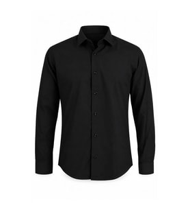 Trender Sicilya Saten Slimfit Uzun Kol Siyah Erkek Gömlek 27KR80000004