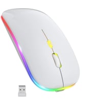 Blic Bwm6 Beyaz RGB Şarjlı Kablosuz 1600DPI Işıklı Kablosuz Sessiz Mouse