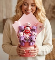 Bearbloom Premium Silindir Kutuda Peluş Ayıcık Buketi - No7