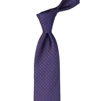 Mavi - Kahve Motif Desen Mendilli Klasik Kravat KK10307