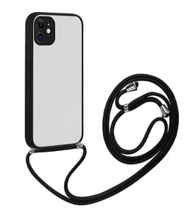 ALLY iPhone 12 6.1 Askılı Koruyucu Silikon Kılıf (Siyah)