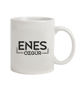 Kişiye Özel Çizgi Çerçeveli Seramik Kupa Bardak