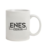 Kişiye Özel Çizgi Çerçeveli Seramik Kupa Bardak