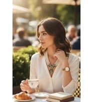 Kristal Taşlı Tasarım İnci Kolye (Yeşil)