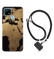 Realme C11 C21 C21Y C25Y C11 2021 Kılıf Boyun Askılı Silikon Map Planet 1656