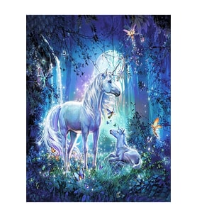 Unicorn ve Yavrusu Sticker(Çerçeveli 90x110 Sayılarla Boyama Hobi Seti