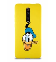 Xiaomi Redmi K20 Soft Premier Kapak Donald Duck-A Tasarımlı Silikon Kılıf - Sarı (Şeffaf)