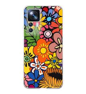 PrintiFy Xiaomi Mi 12T ile Uyumlu Retro Color 2  Kamera Korumalı Şeffaf  Kılıf