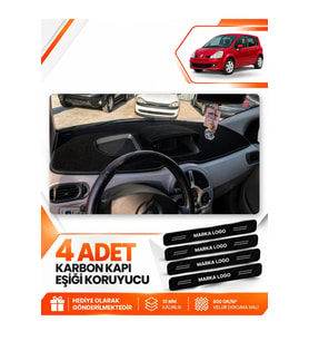 RENAULT MODUS (2004-2012) Uyumlu Ön Torpido Koruma Kılıfı Halısı - Siyah