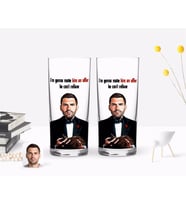 BK Gift Kişiye Özel Renkli Baskılı Godfather Baba Karikatürlü İkili Rakı Bardağı Seti-7 (Beyaz)