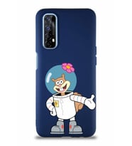 Realme 7 Soft Premier Kapak Sandy Tasarımlı Silikon Kılıf - Lacivert (Şeffaf)