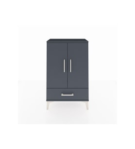 Arges Komodin 2 Raflı Tek Çekmeceli 2 Kapaklı 60x30x96 Antrasit-Antrasit