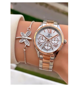 Daniel Klein MRD11600 Rose Gümüş Spor Şık Kadın Kol saati Bileklik Hediyeli