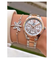 Daniel Klein MRD11600 Rose Gümüş Spor Şık Kadın Kol saati Bileklik Hediyeli