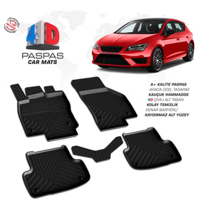 Seat Leon 4D Araca Özel Havuzlu Kauçuk Paspas 2013-2020 (Karışık)