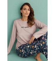 Mihra Kadın Bisiklet Yaka TERMAL Pijama Takımı 14102/17 - 1 Adet (Pudra)