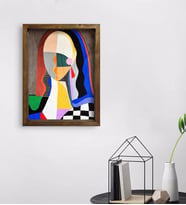 BK Home Dear Mona Tasarımlı Doğal Masif Ahşap Çerçeveli Tablo 45x65cm-1
