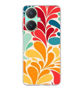 PrintiFy Vivo Y27 ile Uyumlu Retro Color 5  Kamera Korumalı Şeffaf  Kılıf