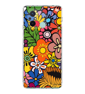 PrintiFy Xiaomi Redmi 12C ile Uyumlu 1mm Slim Fit Retro Colors 2 Baskılı Şeffaf  Kılıf
