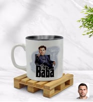 BK Gift Kişiye Özel Baba Godfather Karikatürlü İçi Siyah Renkli Kupa Bardak Model 8
