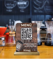 Restoran & Cafe & Barlara Özel Ahşap Standlı Pleksi QR Kod Menü - 10 Adet