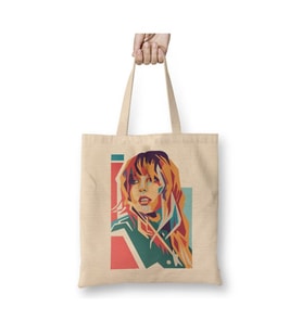 Taylor Swift Bez Çanta Uzun Saplı Alışveriş Çantası Plaj Çantası (Beyaz)