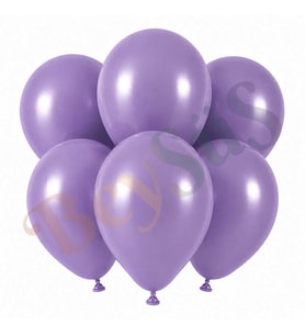 Lavanta Renk Lateks Retro Balon (30 cm) - 6 Adet