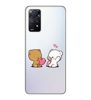 Redmi Note 12 Pro 4G Uyumlu Kalpli Ayıcıklar Tasarımlı Şeffaf Telefon Kılıfı