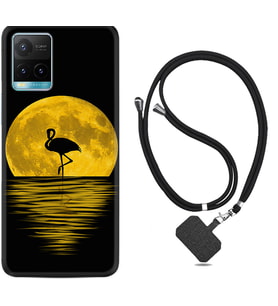 Vivo Y11S Y21S Y20 Y20S Y70 Kılıf Boyun Askılı Silikon Ay ve Flamingo 1775
