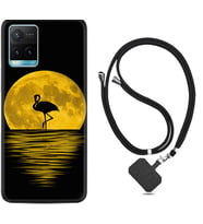 Vivo Y11S Y21S Y20 Y20S Y70 Kılıf Boyun Askılı Silikon Ay ve Flamingo 1775