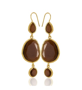 Kadir Jewellery 22 Ayar Altına Kaplama Kadın Sallantılı Küpe -El İşçiliği Ve Hipoalerjenik Küpe
