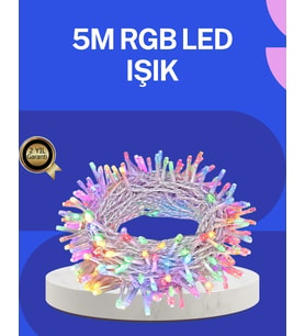 5 Metre Şeffaf Kablo Led Peri Işığı 50 Ampullü Dekoratif Led - Lisinya